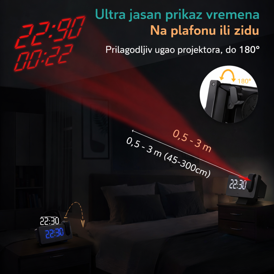 Digitalni sat sa projektorom