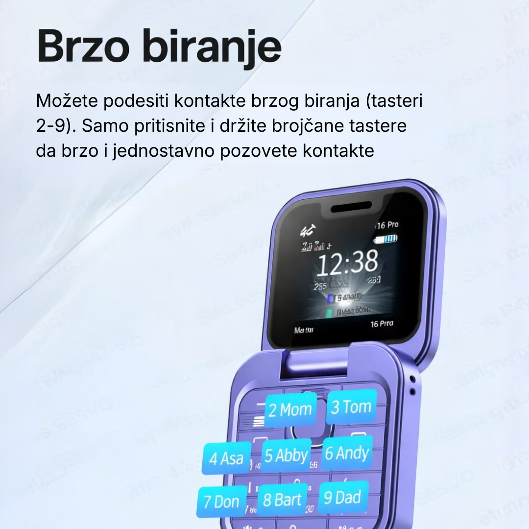 SeniorGo Flip Preklopni telefon — Jednostavan, praktičan i pouzdan