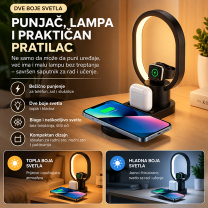 4 u 1 bežični punjač i noćna lampa
