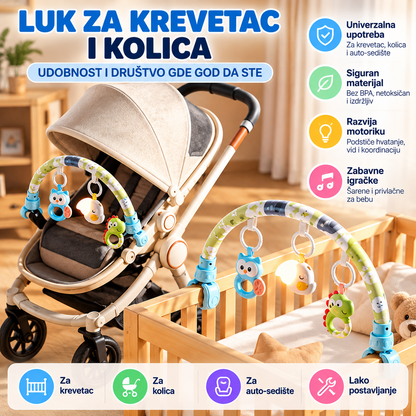 Luk sa igračkama za kolica i krevetac