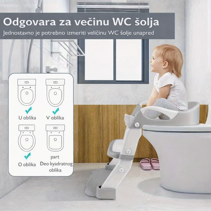 2 u 1 Adapter za wc šolju sa stepenicama (siva boja)